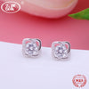 16 Styles NEW 925 Silver Earrings Jewelry Crystal Star Round Heart Girls Women Stud Earrings Jewellery Wholesale Hot OW EA037