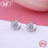 16 Styles NEW 925 Silver Earrings Jewelry Crystal Star Round Heart Girls Women Stud Earrings Jewellery Wholesale Hot OW EA037