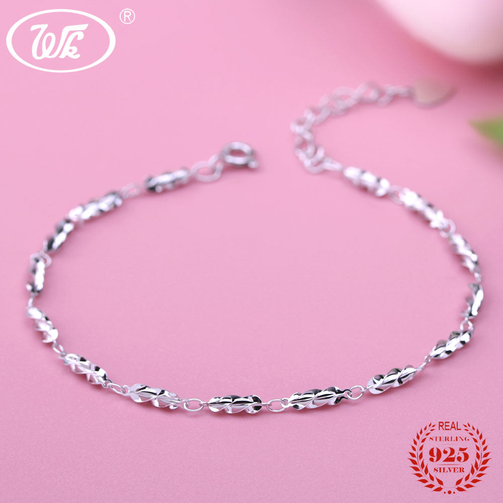 2020 Unique Twist Link Chain Bracelet Silver 925 Ladies Female Solid S925 Bracelets For Women Female Jewelry Gift W2 BA022