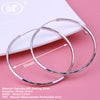 925 Sterling Silver Big Hoop Earrings Large Round Circle Ear Hoops Women Simple Creole Jewellery Gift 35MM 55MM NEW W2 ED006
