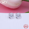 925 Sterling Silver Stud Earrings Star Heart Crystal 2020 Women Earring Brincos Fine Jewelry   Wholesale OW EA044