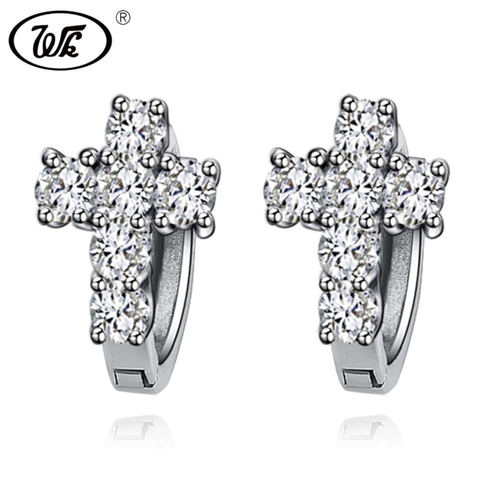 Anti Allergy 925 Sterling Silver Simple Small Cross Ear Clip On Earrings Womens Earcuff Earring Fine Jewelry Brinco W6 ED023