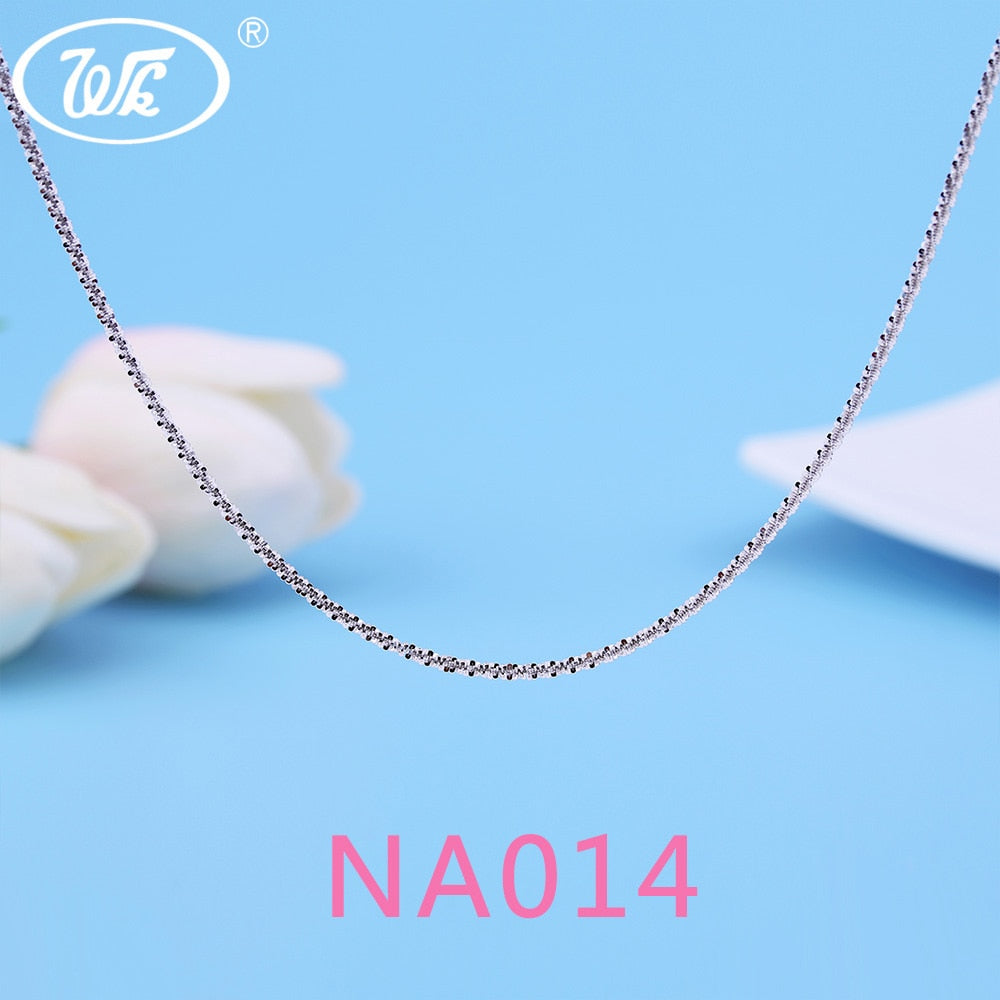 Basic 925 Silver Chain Women Female Necklace Lobster Clasp 40cm 45cm S925 Chains Jewelry Gift For Girls Wholesale W2 NA034