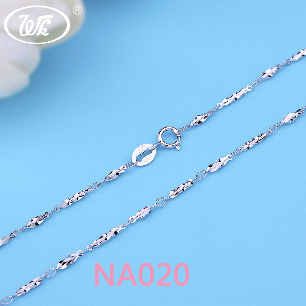 Basic Jewelry Wholesale 925 Sterling Silver Chain Necklace For Women Girls 45CM 18 Inch Classic Chain 10 20 PCS Lots W1 NA012