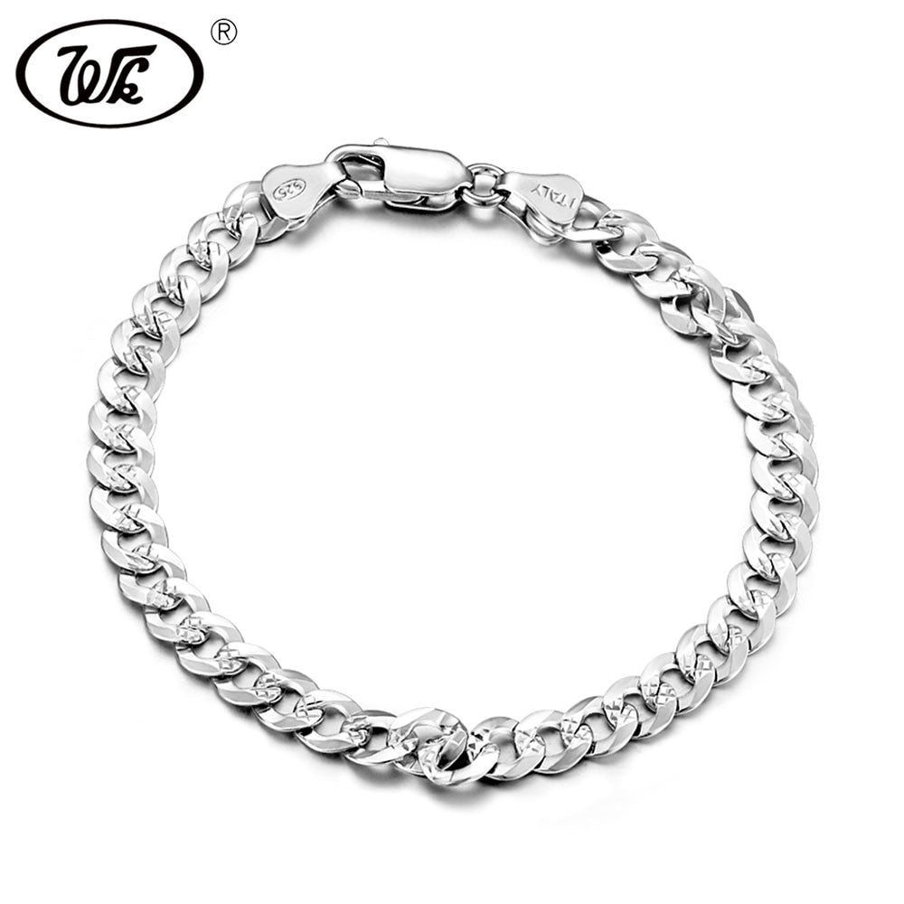 Genuine 925 Sterling Silver Bracelet Men Male Boys Hiphop Curb Cuban Hop Hand Chain Link Mens Bracelets Wholesale T BM006