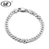 Genuine 925 Sterling Silver Bracelet Men Male Boys Hiphop Curb Cuban Hop Hand Chain Link Mens Bracelets Wholesale T BM006
