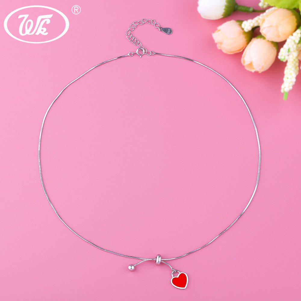 NEW Arrival 2020 925 Silver Choker Short Snake Chain Necklace With Ball Heart Drop Chokers Necklaces For Women Gift W9 NB091