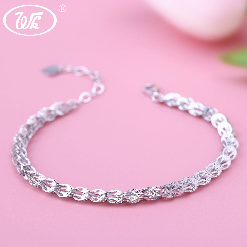 NEW Design 925 Sterling Silver Bracelet Women 4MM Hollow Phoenix Tail Shape Link Chain Bracelets Jewelry Pulseras SW BA023
