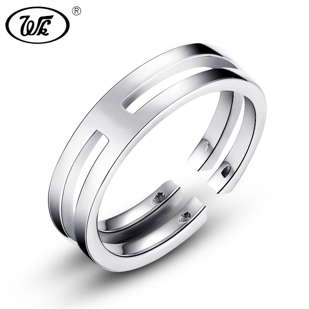 NEW Minimalist Band Simple Ring 925 Sterling Silver Layered Open Adjustable Rings Fine Jewelry Party Gifts For Women W2 RA016