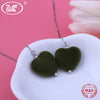 Plush Green Black Red Heart Bohemian Drop Earrings Women 925 Silver Long Tassel Velvet Earing Jewellery Party Gift W2 EB089