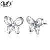 Real 925 Sterling Silver Lovely Small Bird Earrings Cute Animal Flying Birds Stud Earings Jewelry For Girls Women W8 EA035