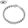 Real Pure 925 Sterling Silver 4MM Bracelet Men Women Ball Charms Hand Chain Beads Bracelets Jewelry Dropshipping NEW EW BM004