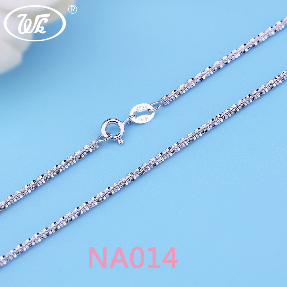 Real Pure 925 Sterling Silver Chain Women Necklace Female Girls Ladies Chain 16 18 Inch Zilveren Kettingen Voor Vrouwen 925
