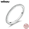 Genuine 100% 925 Sterling Silver Simple Geometric Round Single Stackable Finger Rings For Women Engagement Jewelry CQR066