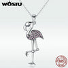 High Quality Real 925 Sterling Silver Sylphlike Flamingo Pendant Chokers Necklaces For Women Fashion Jewelry Gift DXN093