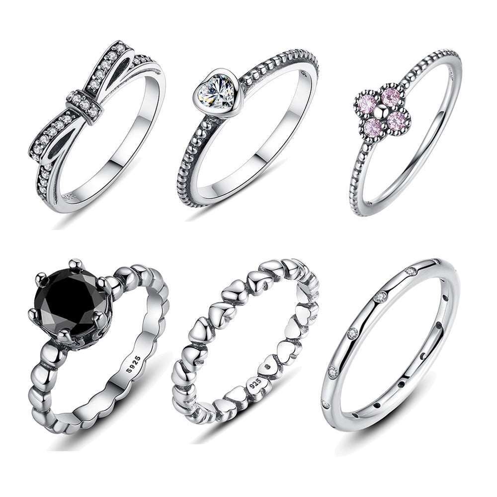 Hot Sale 925 Sterling Silver Rings For Women European Original Wedding Fashion Brand Ring Jewelry Gift