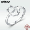 New Arrival 100% 925 Sterling Silver Lovely Cat Rings For Women Brand Original Fine S925 Jewelry DXR104