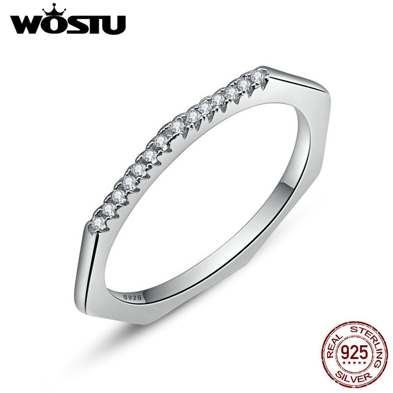 New Design Real 925 Sterling Silver Simple D Finger Rings For Women Fashion Jewelry Gift CQR045