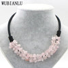 WUBIANLU 13 Style Red Coral Aventurine Fluorite Crystal Shell Necklace Women In Choker Necklaces Jewelry Bohemia T160