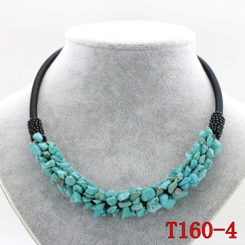 WUBIANLU 13 Style Red Coral Aventurine Fluorite Crystal Shell Necklace Women In Choker Necklaces Jewelry Bohemia T160