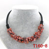 WUBIANLU 13 Style Red Coral Aventurine Fluorite Crystal Shell Necklace Women In Choker Necklaces Jewelry Bohemia T160