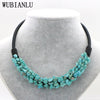 WUBIANLU 13 Style Red Coral Aventurine Fluorite Crystal Shell Necklace Women In Choker Necklaces Jewelry Bohemia T160