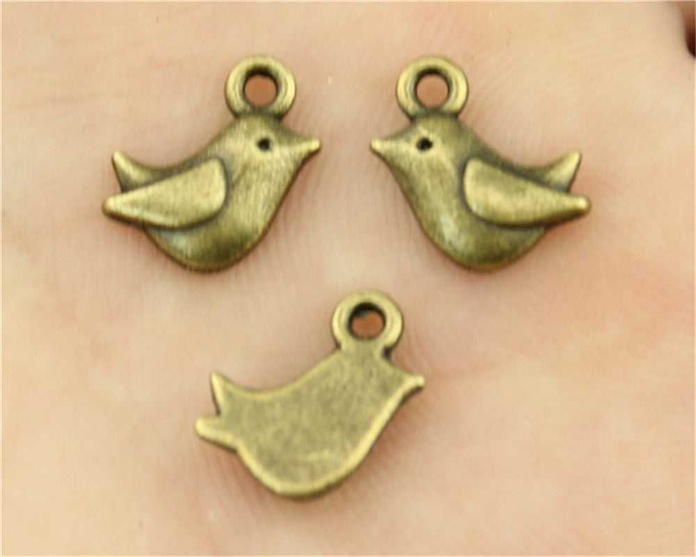 10pcs 11x8mm Tiny Bird Charm Cute Bird Charms For Jewelry Making Antique Silver Bird Charms