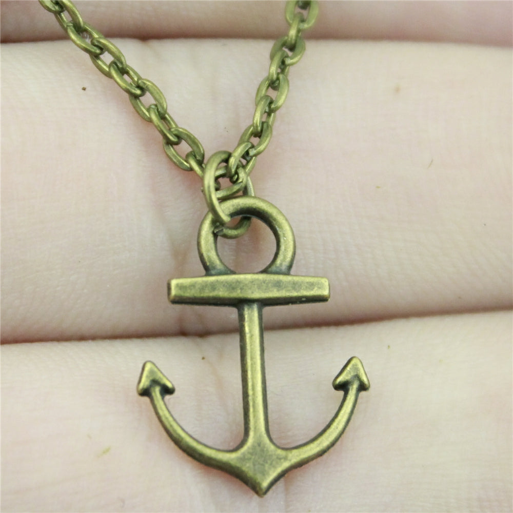 19x15mm Anchor Pendant Necklace Jewelry, Handmade Necklace Gift For Women Drops Jewellery