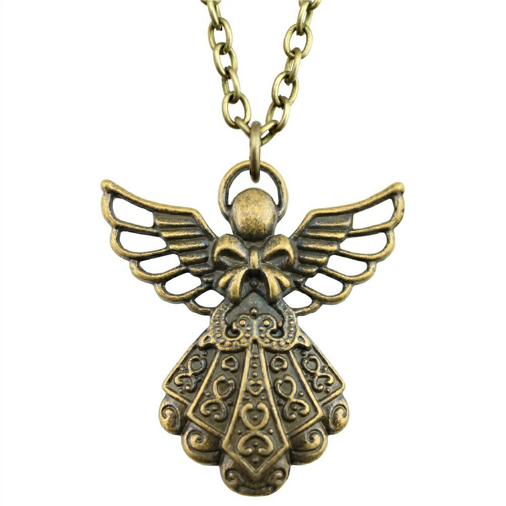 2 Colors 42x39mm Angel Pendant Necklace, Fashion Jewelry Gift For Women Dropshipping 2020 New Arrivals