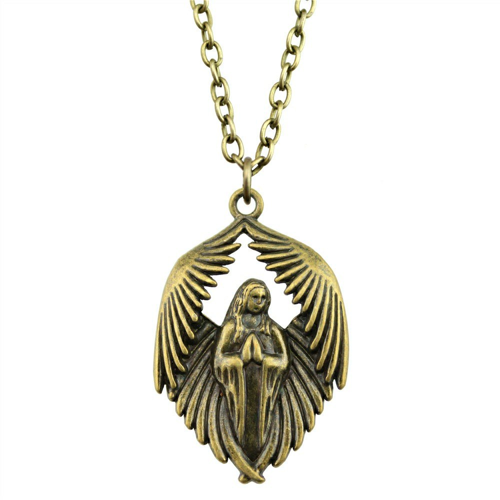 2 Colors 43x27mm Wing Angel Pendant Necklace, Fashion Jewelry Gift For Women Drops Jewellery