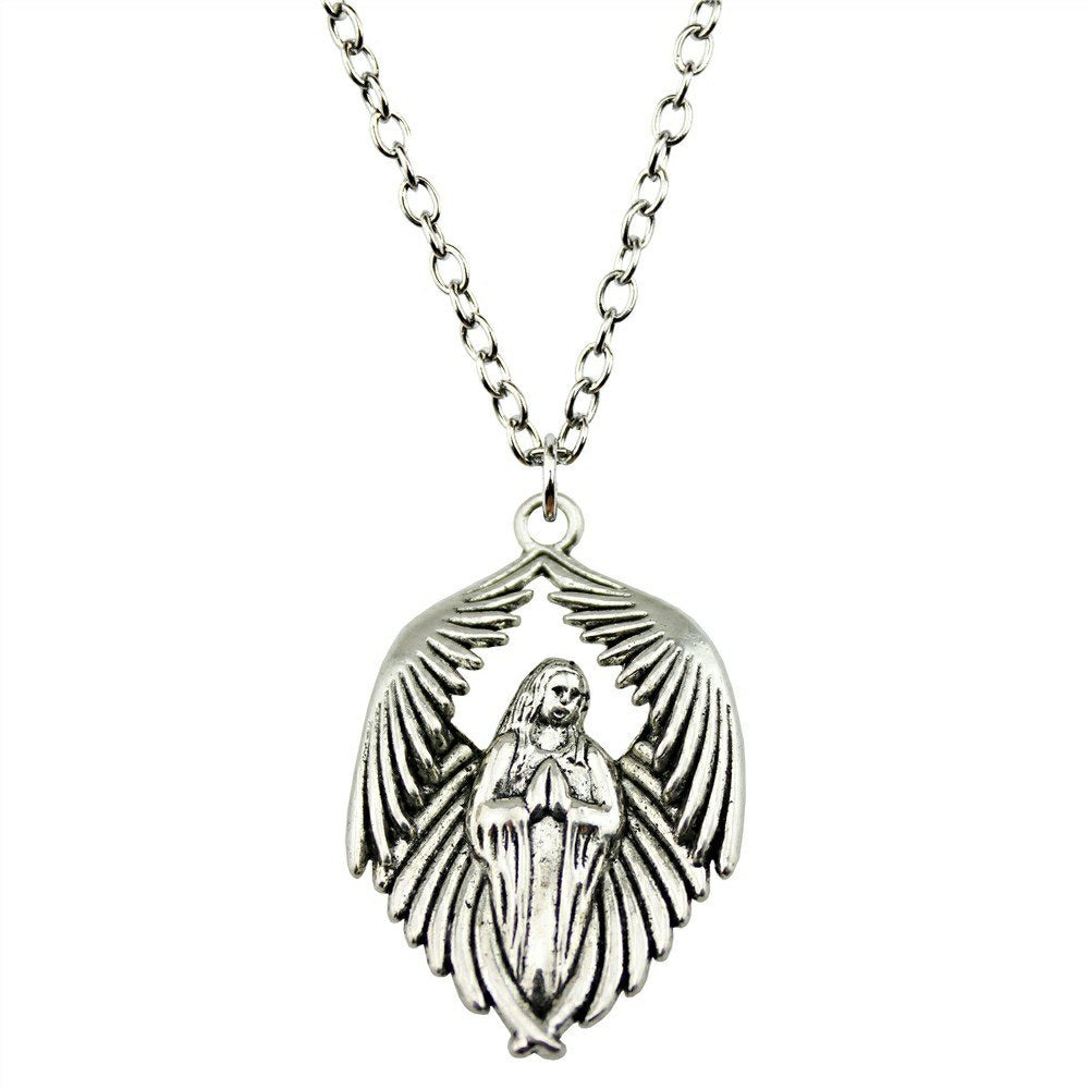 2 Colors 43x27mm Wing Angel Pendant Necklace, Fashion Jewelry Gift For Women Drops Jewellery