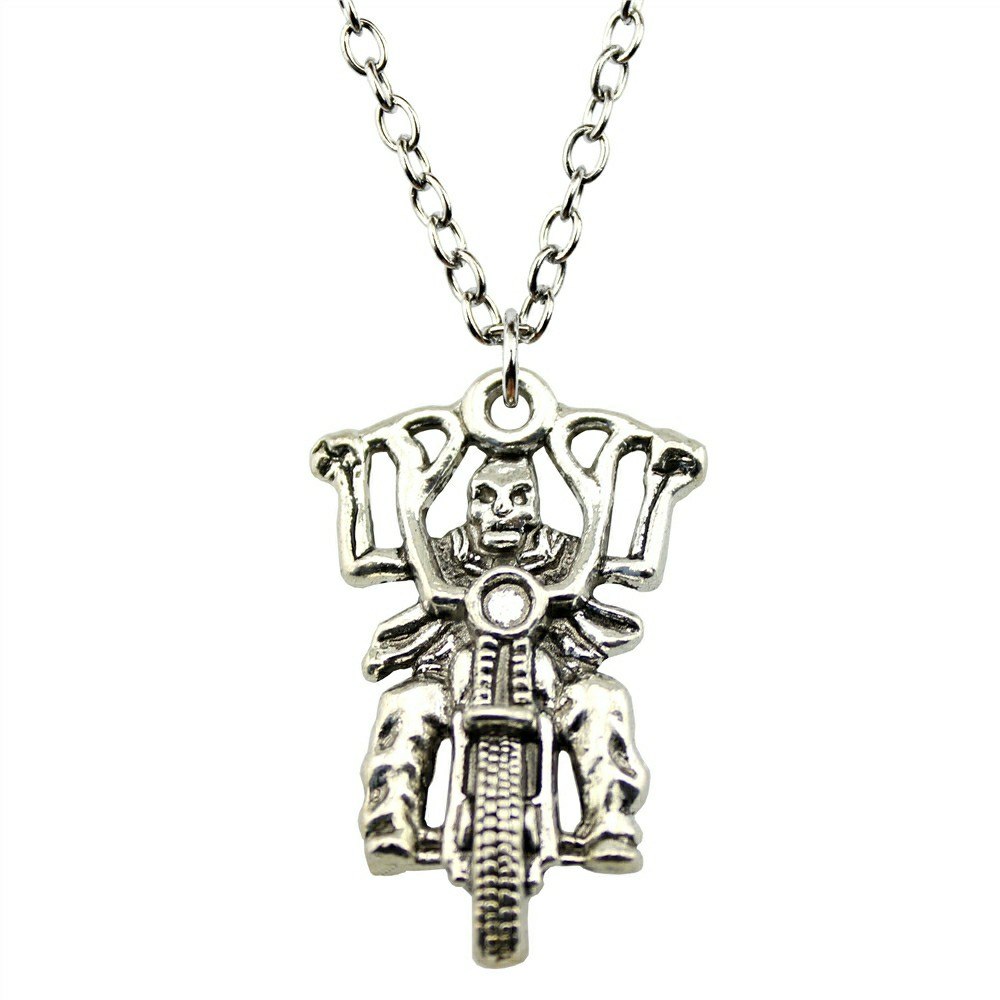 2 Colors 44x28mm Motorcycle Skull Pendant Necklace, Fashion Jewelry Gift Dropshipping 2020 New Arrivals