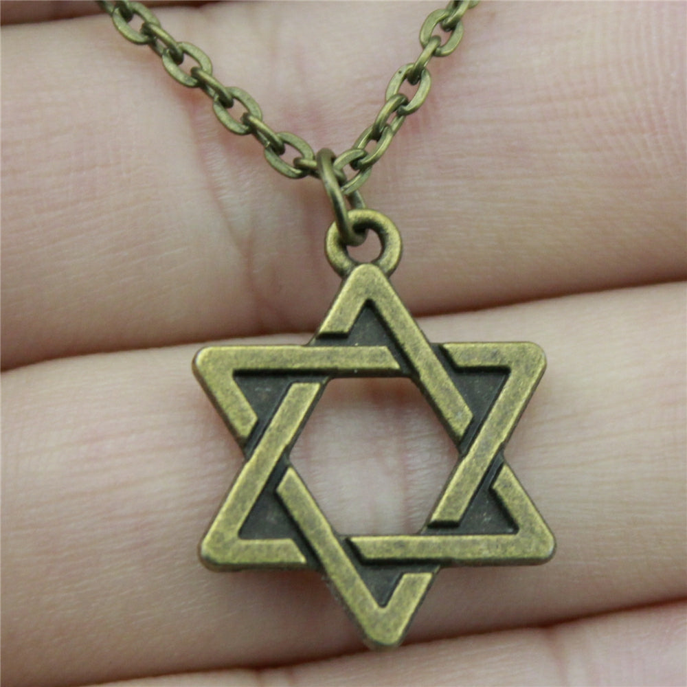 20mm David Star Pendant Necklace Jewelry, Handmade Necklace Gift For Women Drops Jewellery