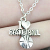 21*20mm I Heart Basketball Pendant Necklace Jewelry, Handmade Necklace Gift For Women