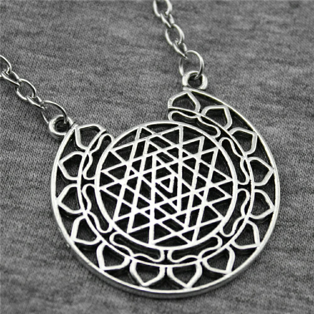 35x35mm Sri Yantra Pattern Pendant Necklace, Fashion Jewelry Gift For Women Drops Jewellery