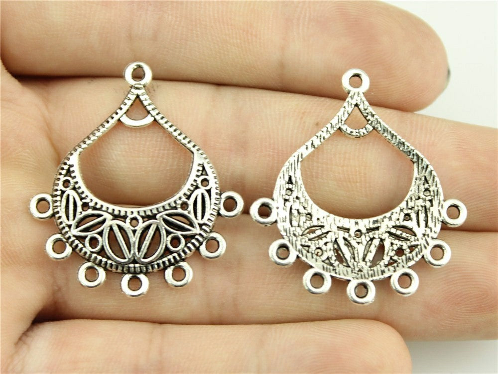 WYSIWYG-8pcs-34x30mm-Earring-Connector-Charms-For-Jewelry-Making-Antique-Silver-Earring-Connector-Charms-Charm-Earring