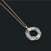 Natural Stone Onyx Necklace Pendants Irregular Hollow Agates Slice Crystal Pendant Gold Color Necklace For Women