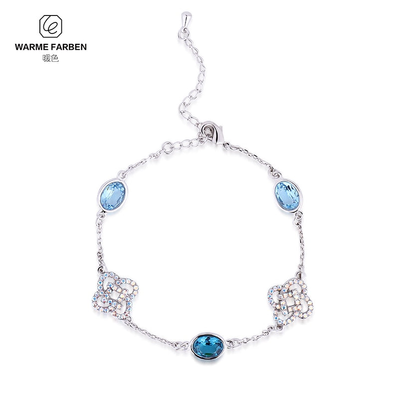 2020 Women Bracelets Crystal From Swarovski Blue Bangle Water Drop Classic Luxury Bracelets Fine Jewelry for Lady