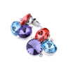Ladies Crystal Stud Earrings Crystal From Swarovski Bohemia Round Real 925 Silver Earring Fine Jewelry for Women