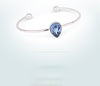Women Bracelets Crystal from Swarovski Korean style Water Drop Charm Cowboy Blue Bracelets Fine Jewelry for Lady
