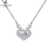Women Real 925 Sterling Silver Necklace Fashion Fine Jewelry Charming Movable Zircon Heart Pendant Necklace Collare