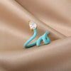 Warna-warni Neon Enamel Ular Cincin untuk Wanita Terbuka Boho Tidak Teratur Bungkus Kawat Memutar Jari Cincin 2023 Tren Hewan Estetika Perhiasan