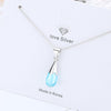 Water Drop Crystal Pendants And Necklaces For Women 925 Stamp Silver Color Female Wedding Jewelry Gifts