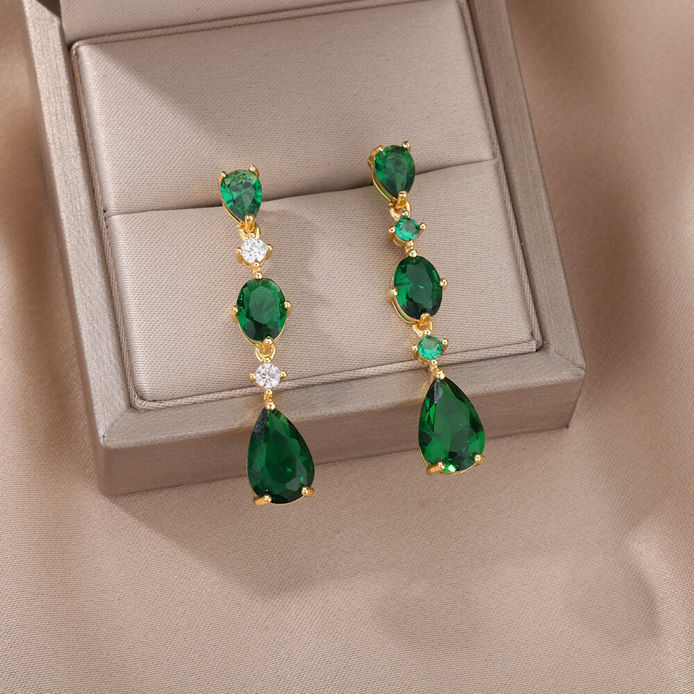 Water Drop Earrings for Women Cubic Zirconia Stainless Steel Earrings 2023 Trend in Wedding Aesthetic Jewerly pendientes