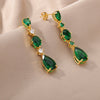 Water Drop Earrings for Women Cubic Zirconia Stainless Steel Earrings 2023 Trend in Wedding Aesthetic Jewerly pendientes