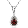 Water Drop Natural Sapphire Amethyst Garnet Pendant Necklaces For Women 925 Sterling Silver Fine Jewelry Necklace With Chain