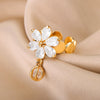 Water Drop Petals Pendant Rings for Women  Stainless Steel Floral Zircon Open Adjustable Ring 2023 Trend Wedding Jewerly