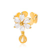 Water Drop Petals Pendant Rings for Women  Stainless Steel Floral Zircon Open Adjustable Ring 2023 Trend Wedding Jewerly