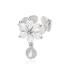 Water Drop Petals Pendant Rings for Women  Stainless Steel Floral Zircon Open Adjustable Ring 2023 Trend Wedding Jewerly