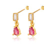 Water Drop Zircon Stud Earrings for Women  Stainless Steel Gold Color Earring 2023 Trend Wedding Jewerly Christmas Gifts